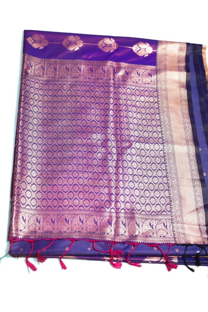 Kanchivaram Royal Amethyst Soft Silk Saree thumbnail 3