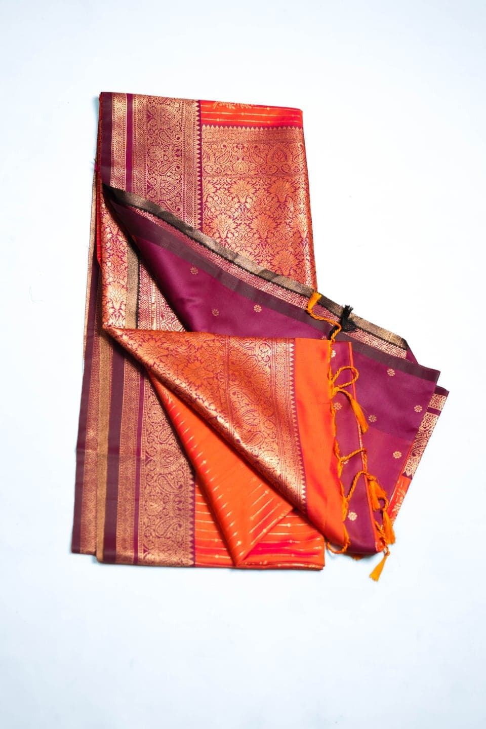 Sunset Ember Kanchivaram Soft Silk Saree thumbnail 4