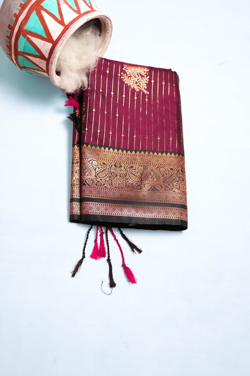 Midnight Plum Kanchivaram Soft Silk Saree